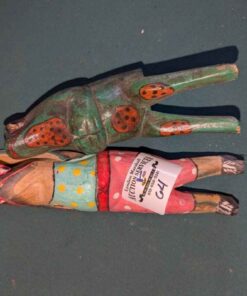 Folk Art carved Frog shelf sitters