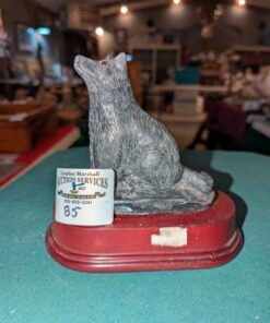 Soapstone wolf carving