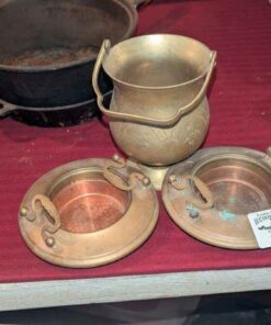 Miniature Brass Braziers and etched vessel
