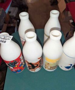Vintage Egizia Milk bottles assorted