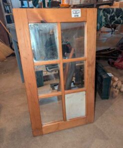 six pane wood framed mirror