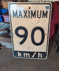 Speed limit road sign