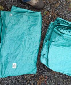 Pair of green tarps