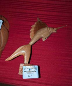 Swordfish wood carving - signed