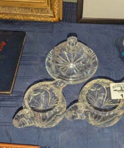 Cream, sugar and butter dish set