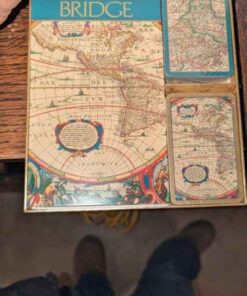 Caspari Bridge Gift Set of the world map