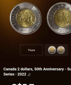 Canada 2 dollar 50th anniversary the series....non colored