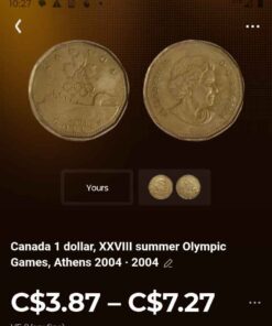 Canada loonie summer Olympics Athens 2004
