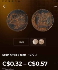 1970 South Africa 2 cents
