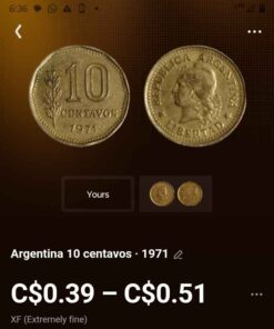 1971 Argentina 10 centavos