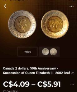 50 year anniversary toonie queen Elizabeth