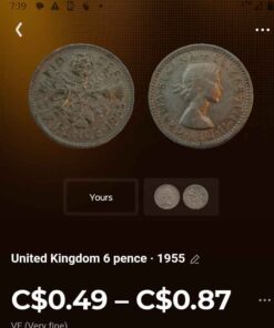 1955 United Kingdom six pence