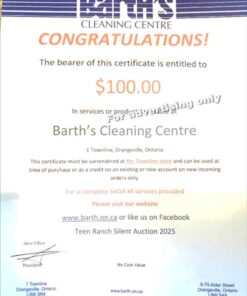 CLEAN AS A WHISTLE! GIFT CERTIFICATE TO BARTH'S