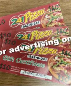 GIFT CERTIFICATE FOR 2-4-1 PIZZA