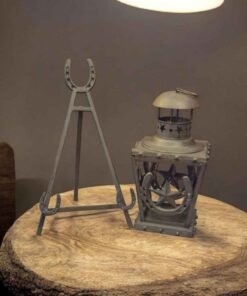 METAL LANTERN & PICTURE STAND