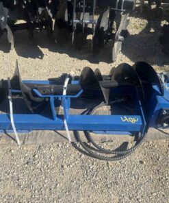 Unused skid steer quick tach post hole digger kit with 3 bits