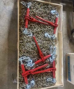 Skid of unused chains and binders