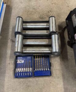 Misc whinch dolleys and drill bits
