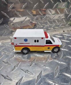 Diecast pullback action ambulance with opening rear doors