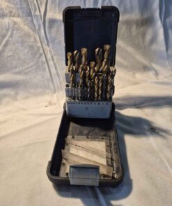 Assorted drills bits in mastercraft case