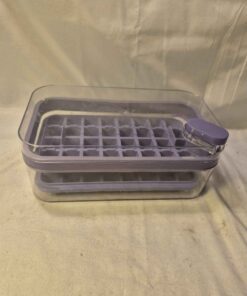 Ice cube freezer trays with storage