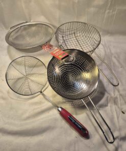 Qty 4 stainless strainers