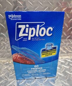 Pack of 60 ziplock freezer bags