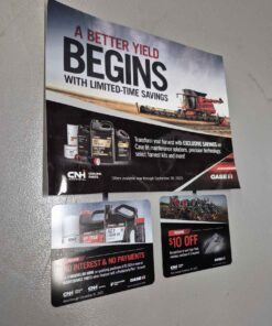 case iH window cling and 2 other promo items