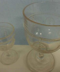 "Cord & Tassle" pattern wine goblet & liqueur sell together