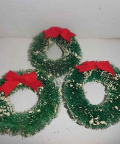 3 vintage small Christmas wreaths