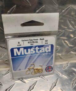 Mustard size 8 salmon hooks pack of 10