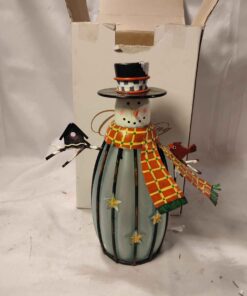 Metal and glass snowman