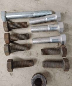 10 approximately 5/8 diameter assorted lengths bolts