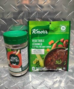 Vegetable soup mix and zero salt..... Soup is good until 2027 salt is slightly Beyond BB date