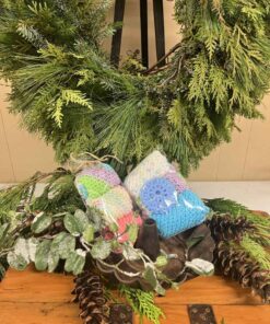 Hand made dishcloths donated by the family of Lois Horn