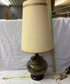 Mid Century Modern Glazed Lamp with tapered shade