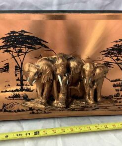 Copper Relief Elephants 19” x 12”