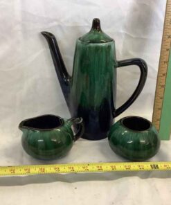 Blue Mountain Pottery Coffee Pot, Cream & Sugar