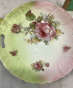 Decorative Cake Plate - roses with pink and green highlights