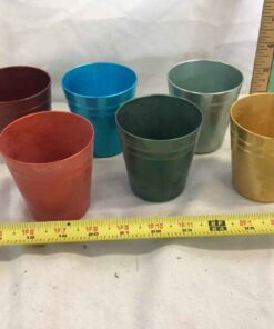 Peacock Ware Metal Tumblers (6)