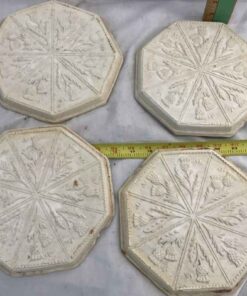 Chalk ware Thistle Pattern Wall Hangings (4)