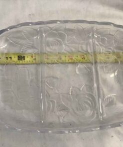3 section glass tray - frosted roses