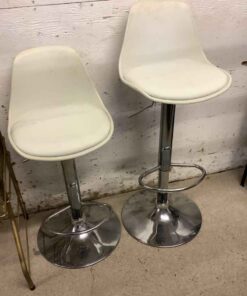 Pair of Adjustable Height “Leather” Bar Stools
