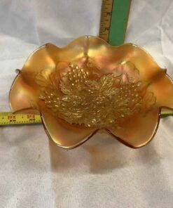 Carnival Glass Bowl - Grape Leaves