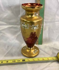 Bohemian Glass Vase 10.5”h