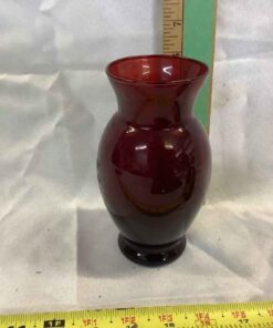 Ruby Glass etched vase