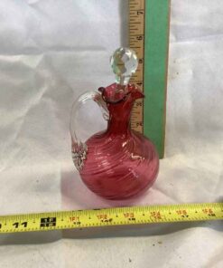 Cranberry decanter with stopper