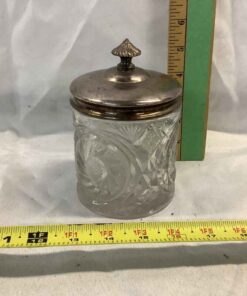 Antique Cut Glass Humidor with Silver-plated(?) Lid