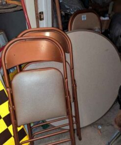 Folding Round card table and chairs