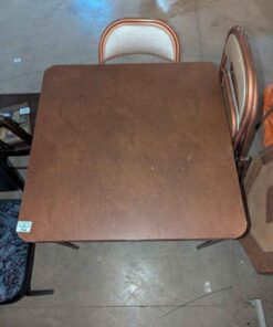 Folding card table and three chairs